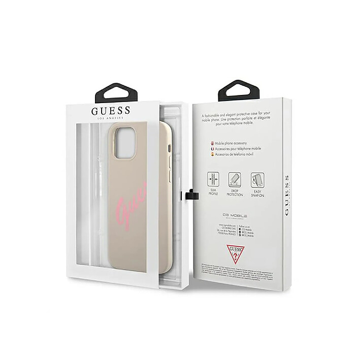 Avis Guess Coque pour Apple iPhone 12 / 12 Pro Collection Silicone Vintage en TPU Gris