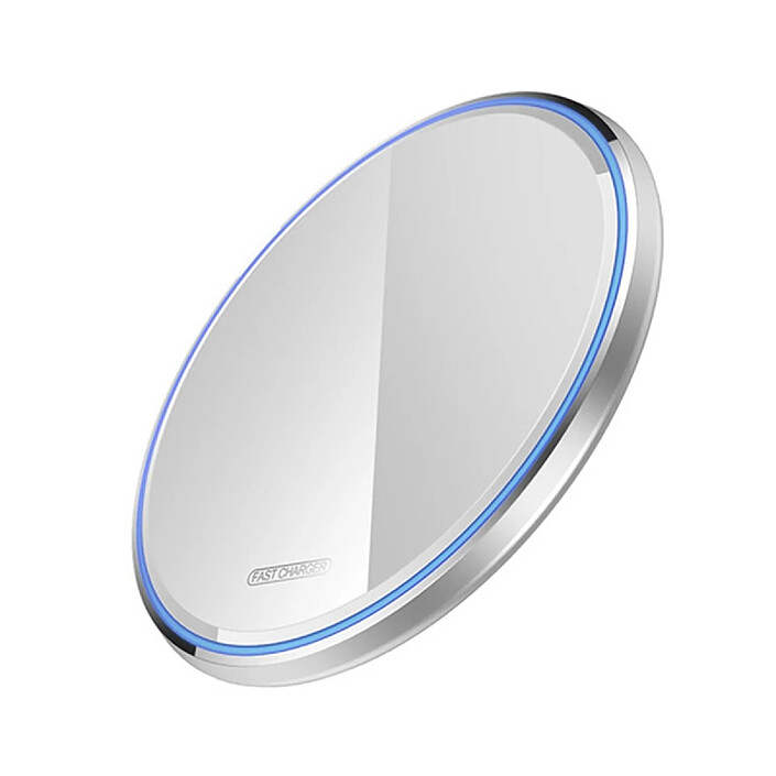 Avizar Chargeur Sans Fil pour Smartphone 15W avec Contour à Éclairage LED Blanc
