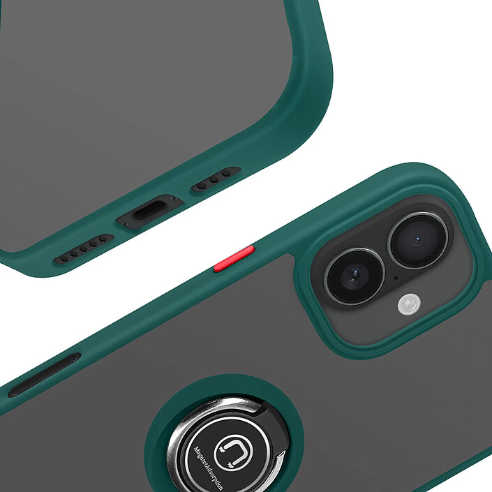 Acheter Avizar Coque pour iPhone 16 Antichoc avec Anneau Magnétique Rotatif Finition Givrée