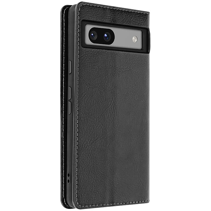 Étui Cuir pour Google Pixel 7a Clapet Portefeuille Support Vidéo Noir