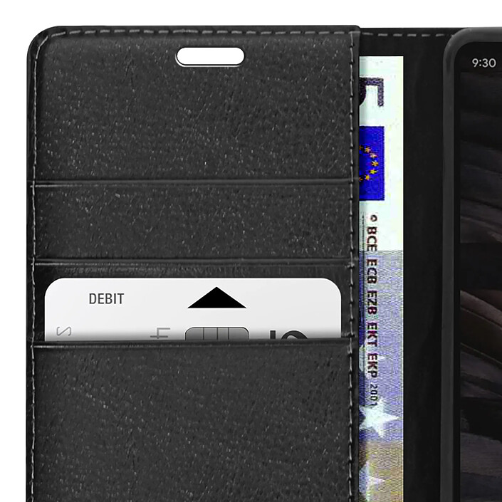 Étui Cuir pour Google Pixel 7a Clapet Portefeuille Support Vidéo Noir pas cher