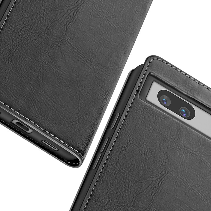 Avis Étui Cuir pour Google Pixel 7a Clapet Portefeuille Support Vidéo Noir