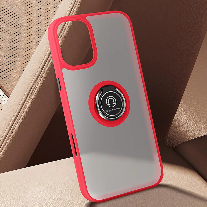 Avis Avizar Coque pour iPhone 16 Antichoc avec Anneau Magnétique Rotatif Finition Givrée