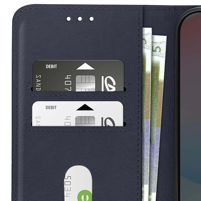 Avizar Étui pour Samsung Galaxy S24 FE Clapet Portefeuille et Support Vidéo Bleu nuit pas cher