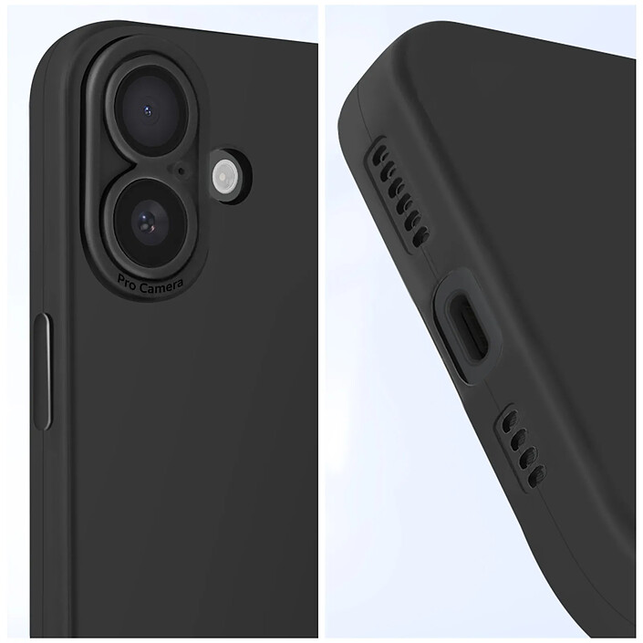 Acheter Avizar Coque pour iPhone 16 Plus Silicone Souple Design Fin Léger Noir