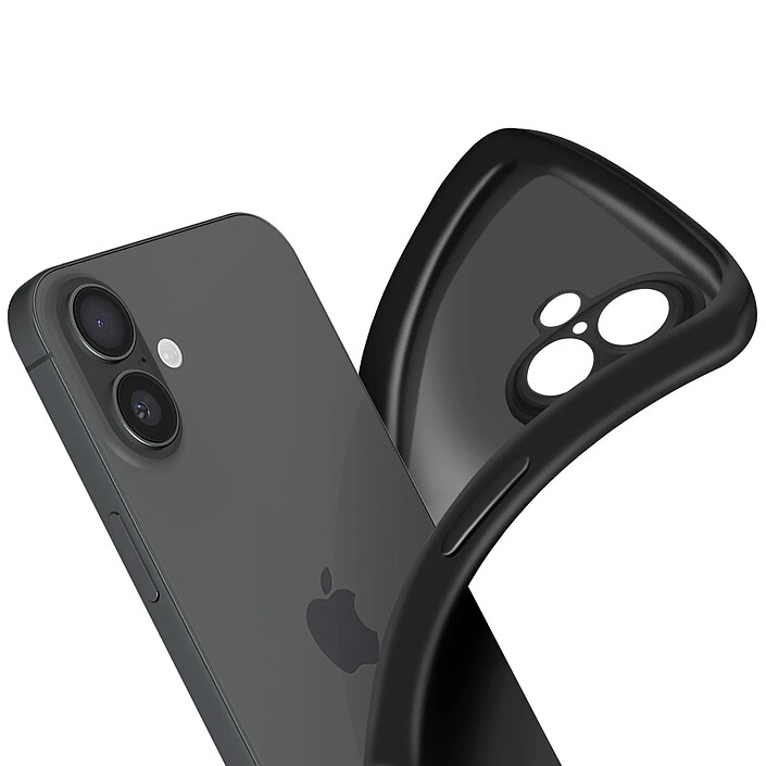 Avis Avizar Coque pour iPhone 16 Plus Silicone Souple Design Fin Léger Noir