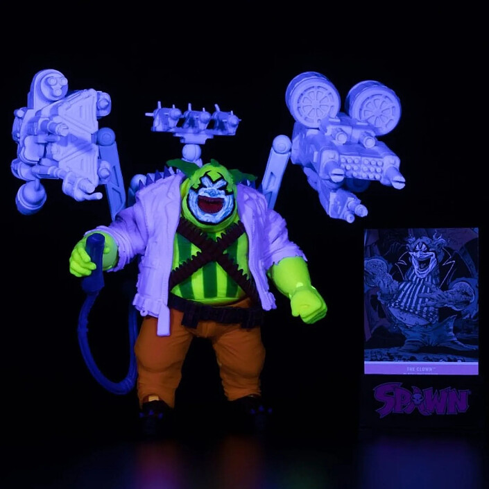 Spawn - Figurine The Clown (Black Light Edition) (Gold Label) 30 cm pas cher