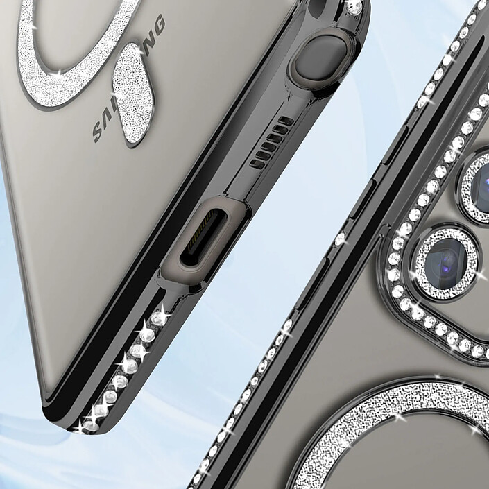 Acheter Avizar Coque Diamant pour Samsung Galaxy S24 Ultra MagSafe Contour Strass Noir