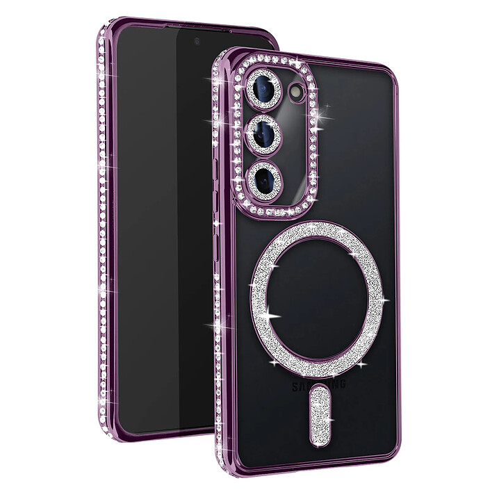 Avizar Coque Diamant pour Samsung Galaxy S23 MagSafe Contour Strass