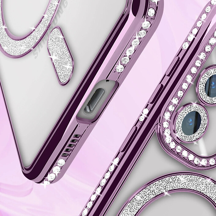 Acheter Avizar Coque Diamant pour Samsung Galaxy S24 MagSafe Contour Strass Violet