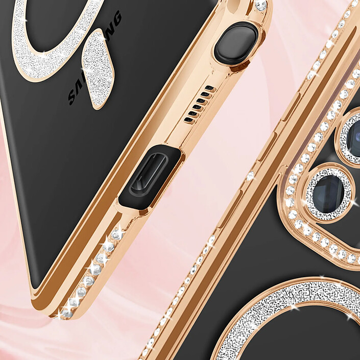 Acheter Avizar Coque Diamant pour Samsung Galaxy S23 Ultra MagSafe Contour Strass Dorée
