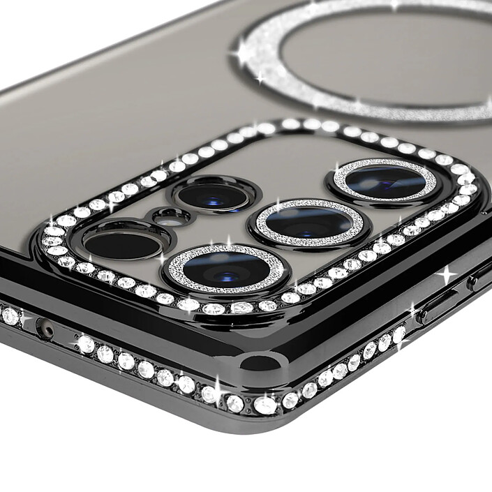 Avis Avizar Coque Diamant pour Samsung Galaxy S24 Ultra MagSafe Contour Strass Noir