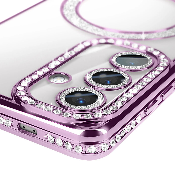 Avis Avizar Coque Diamant pour Samsung Galaxy S24 MagSafe Contour Strass Violet