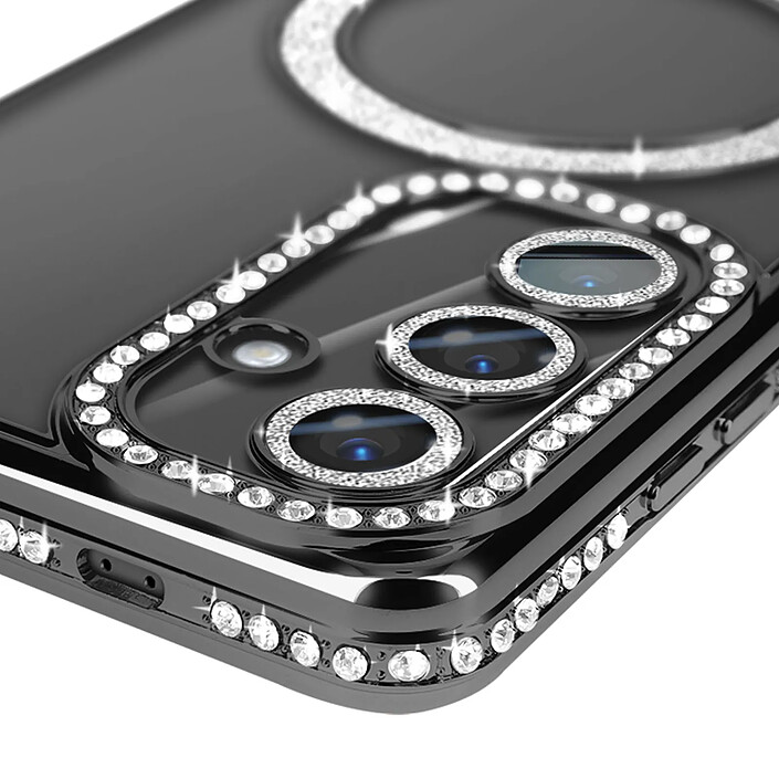 Avis Avizar Coque Diamant pour Samsung Galaxy S24 MagSafe Contour Strass Noir