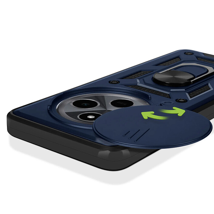 Avis Mayaxess Coque pour Xiaomi Redmi 14C Bague Support Cache Caméra Coulissant Bleu nuit