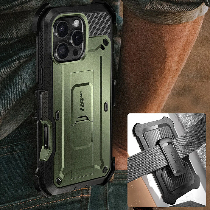 Acheter Supcase Coque Intégrale pour iPhone 16 Pro Antichoc Béquille Support Vert