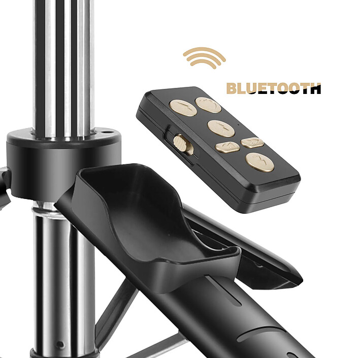 Avis Forever Perche à Selfie Bluetooth Trépied Extensible à 100 cm Noir