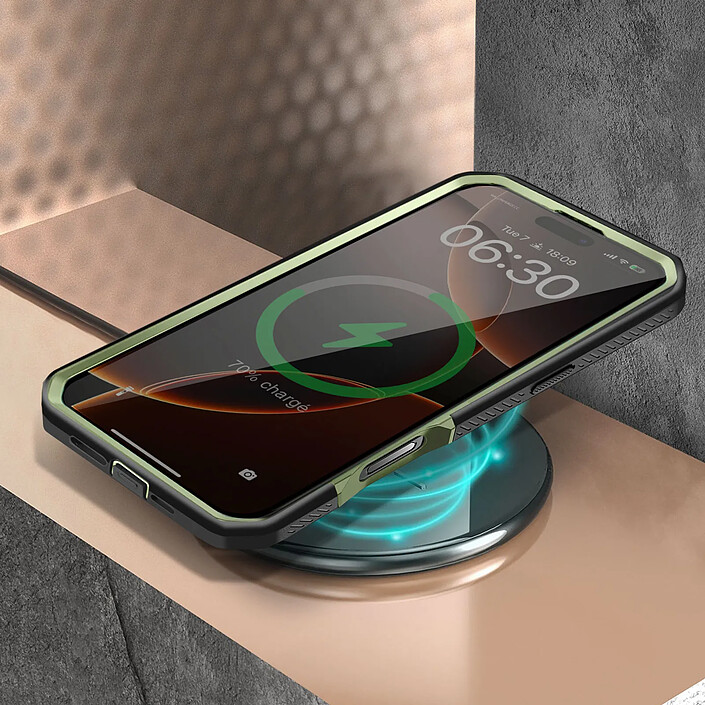 Supcase Coque Intégrale pour iPhone 16 Pro Antichoc Béquille Support Vert pas cher