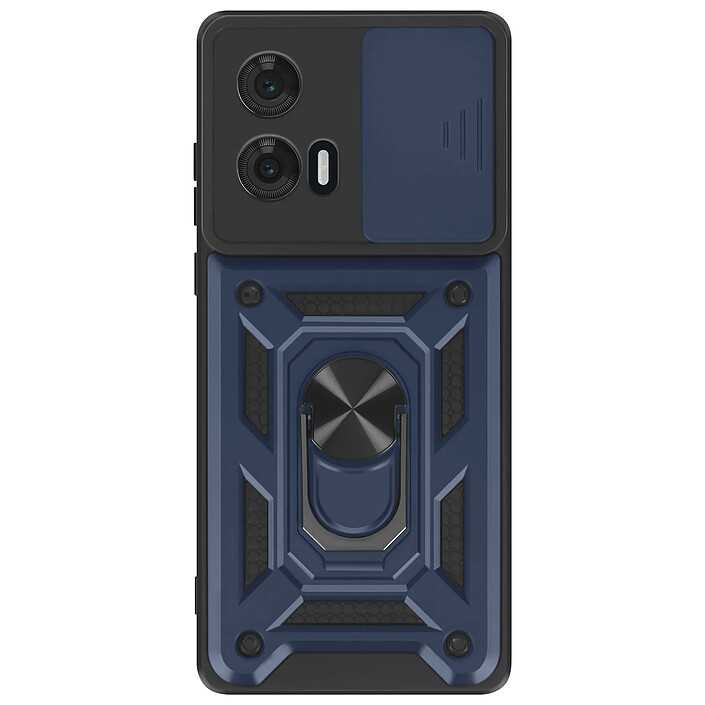 Mayaxess Coque pour Motorola Edge 50 Fusion Bague Cache Caméra Coulissant Bleu nuit