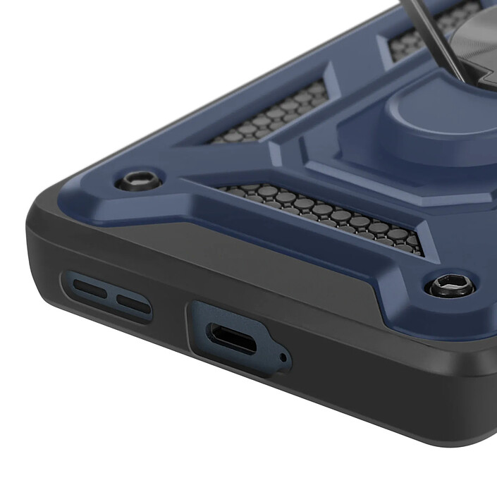 Mayaxess Coque pour Motorola Edge 50 Fusion Bague Cache Caméra Coulissant Bleu nuit pas cher