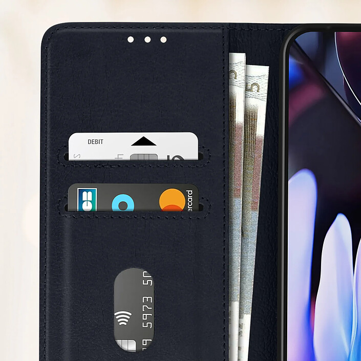 Avizar Étui Folio pour Google Pixel 9 Pro XL Série Chesterfield avec Fonction Support Bleu nuit pas cher