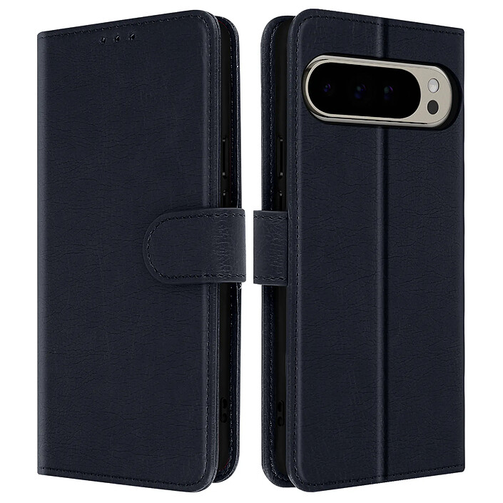 Avizar Étui Folio pour Google Pixel 9 Pro XL Série Chesterfield avec Fonction Support Bleu nuit