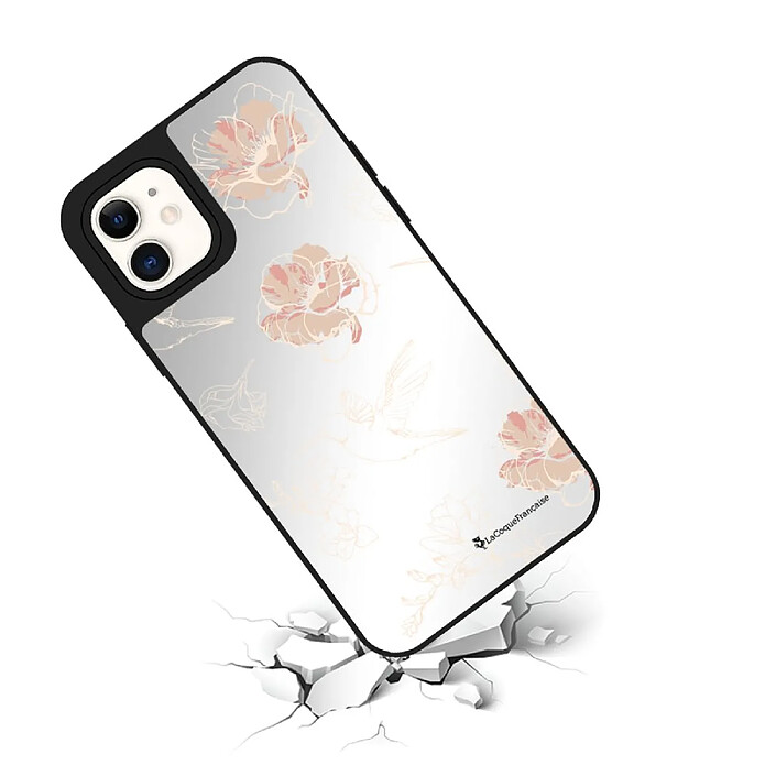 Avis LaCoqueFrançaise Coque iPhone 12 Mini miroir Fleurs Blanches Design