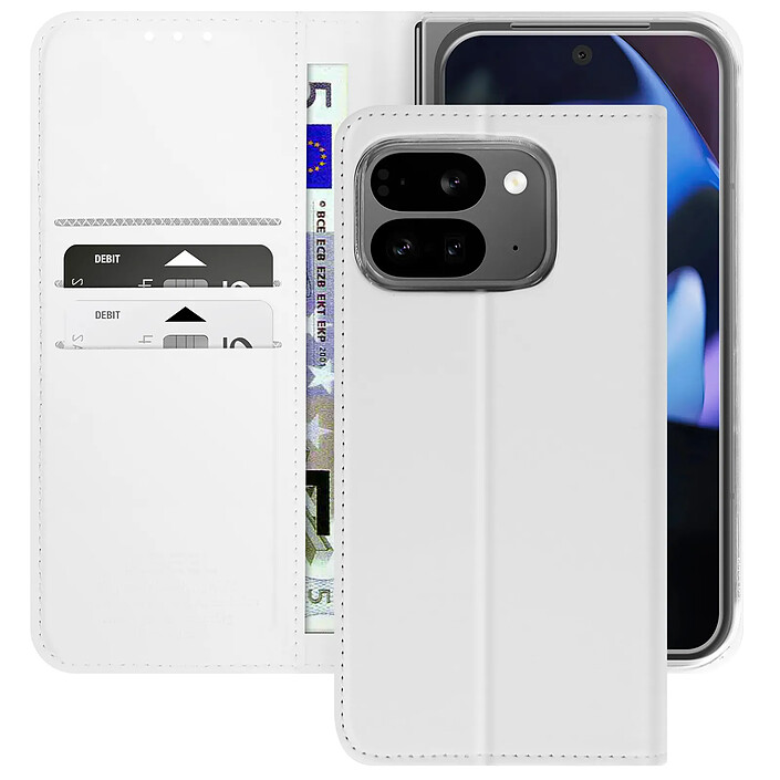 Abeel Étui pour Google Pixel 9 Pro Fold Portefeuille Anti-RFID Blanc