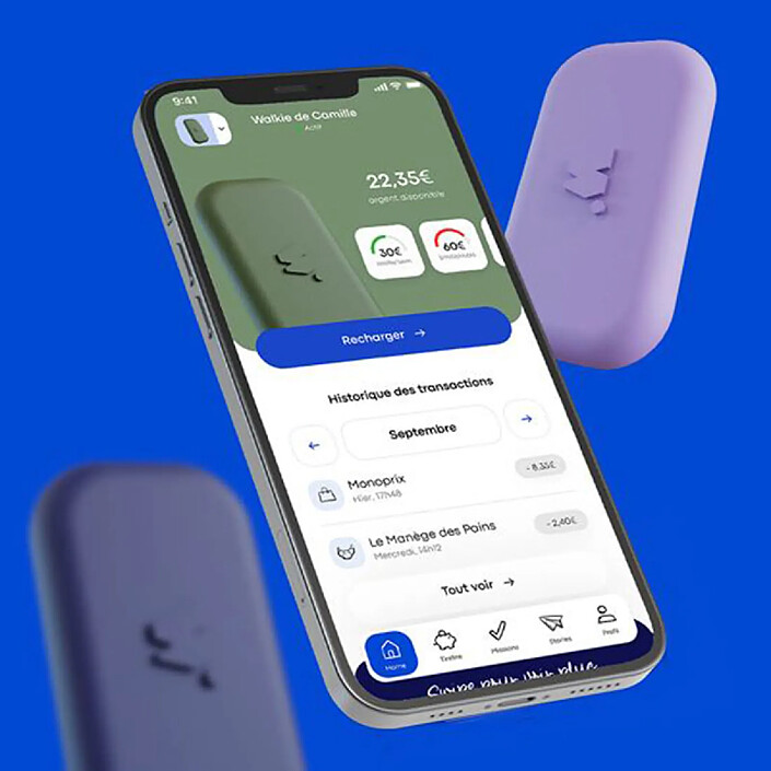 Acheter MONEY WALKIE Porte-monnaie sans Contact avec Coque Modèle POP Compact et Simple d'Usage Lavande