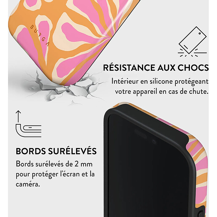 Acheter Burga Coque pour iPhone 16 Pro Max MagSafe Tough Antichocs Modèle Aloha Rose
