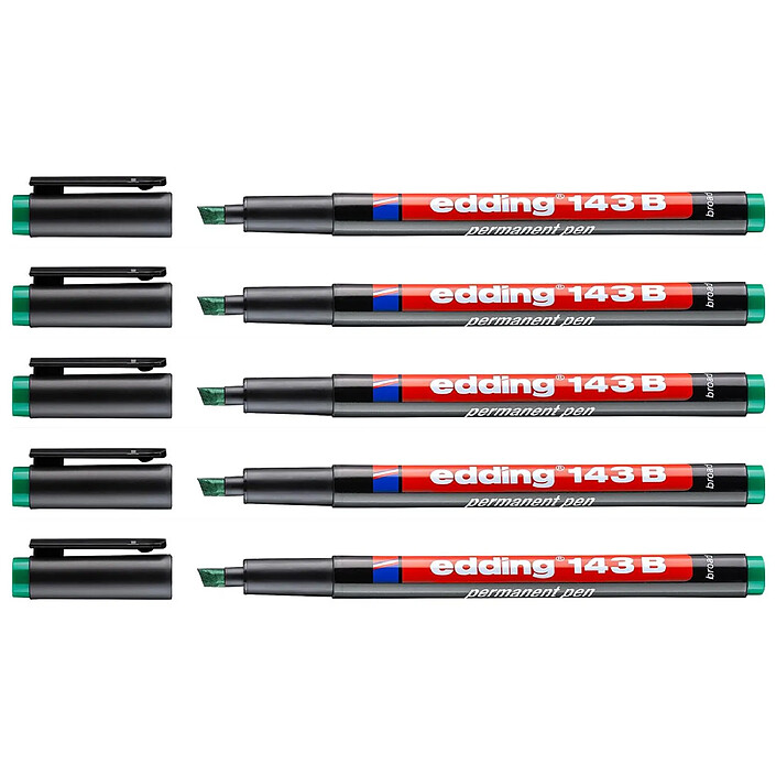 EDDING Feutre Permanent 143B Vert Pointe Biseau 1-3 mm x 5