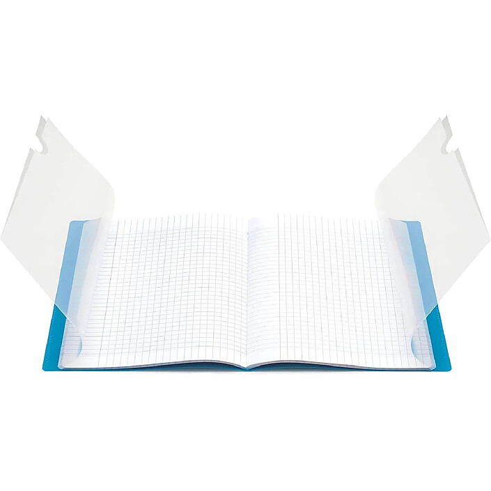 Avis CLAIREFONTAINE Cahier piqué Koverbook 24x32cm 48 pages grands carreaux PP transparent - Rouge