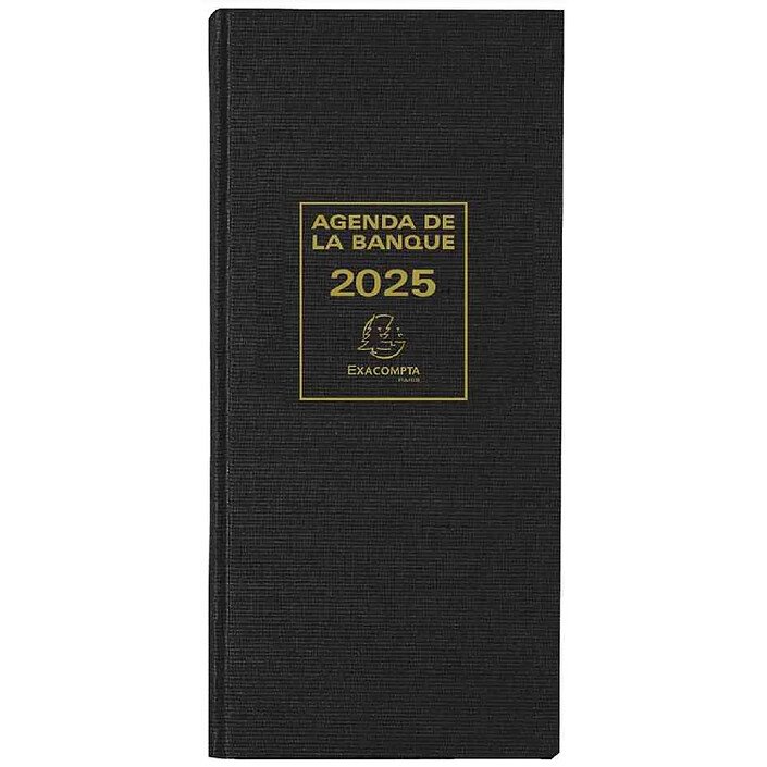 EXACOMPTA Agenda de bureau Agenda banquier long 2 volumes 340x160 mm Noir
