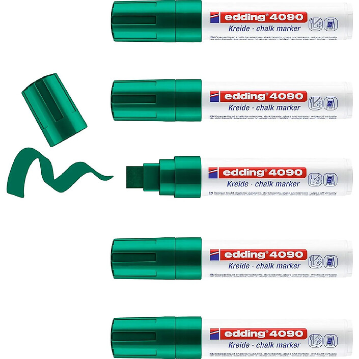 EDDING Marqueur craie liquide 4090 vert 4-15 mm x 5