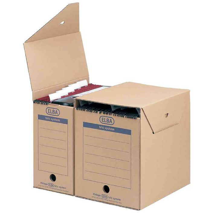 ELBA Lot de 6 Boîtes d'archivage dossier suspendu TRIC maxi (L)236 x (P)333 x (H)308 mm