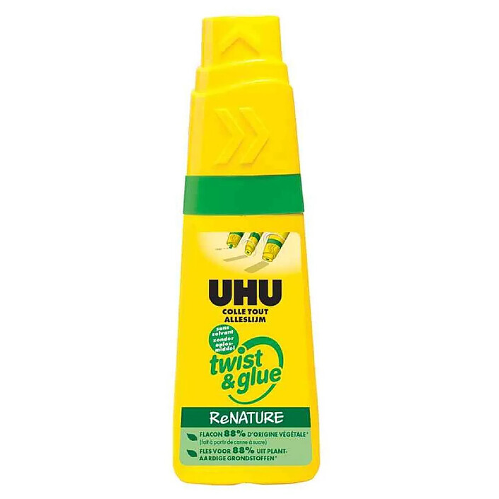 UHU Flacon 35 ml Colle Universelle Twist & Glue ReNATURE sans Solvant