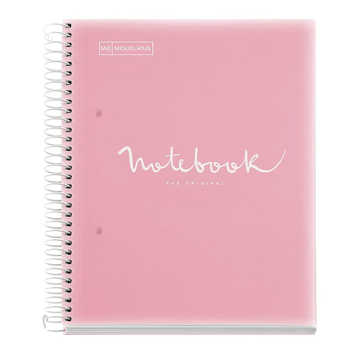 APLI Cahier Spirale Emotions A5 90g Quadrillé 5x5 160p 8 Cp couleurs - Rose