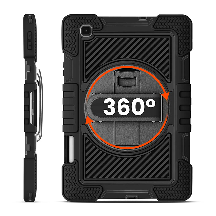 Avizar Coque pour Samsung Tab S6 Lite Antichoc Poignée + Béquille Bandoulière Noir pas cher