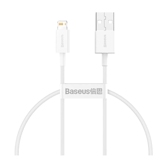 Baseus Câble de Charge et Transfert USB-Lightning 2,4A 25cm Rapide Blanc