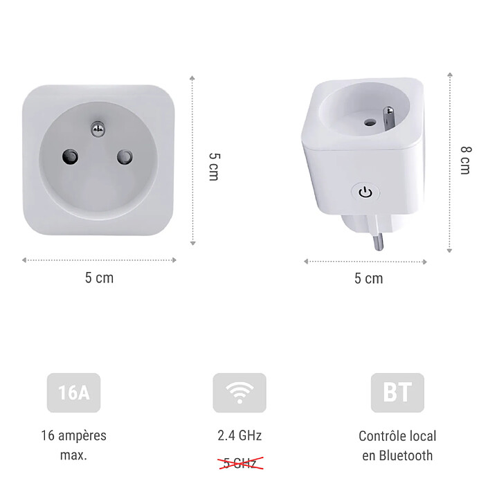 Priska FR Dual Pack - Lot de 2 Prises Wi-Fi avec compteur de consommation pas cher