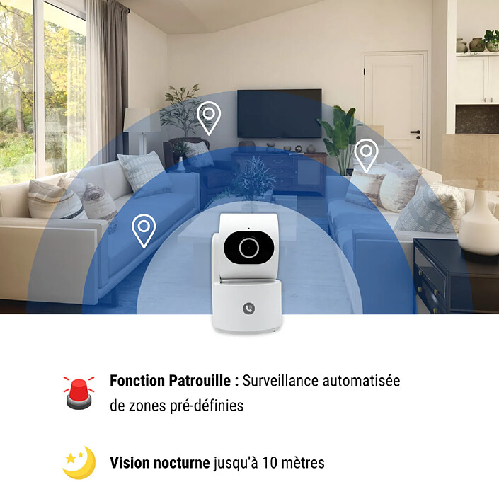 Konyks Camini Care 2 - Caméra de Surveillance intérieure WiFi pas cher