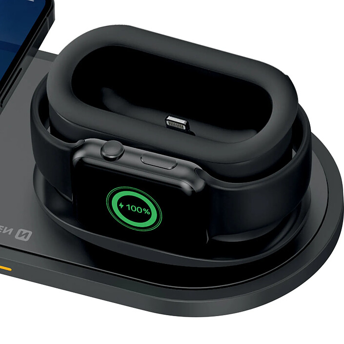 Swissten Chargeur à Induction 3-en-1 pour iPhone / Apple Watch / AirPods Swissten Noir Noir pas cher