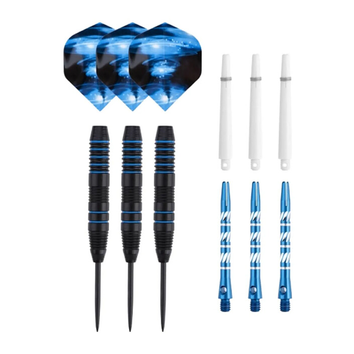 De Faugères Jeu de 3 Fléchettes Professionnelles Modèle Typhoon Bleu