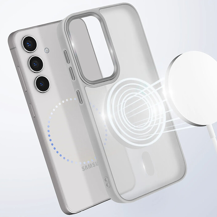 Avis Avizar Coque MagSafe pour Samsung S24 Plus et S25 Plus Dos Mat Givré Contour Gris