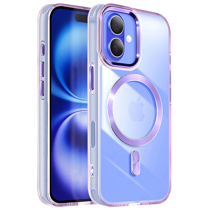 Avizar Coque MagSafe pour iPhone 16 Plus Dos Cristal Color Violet