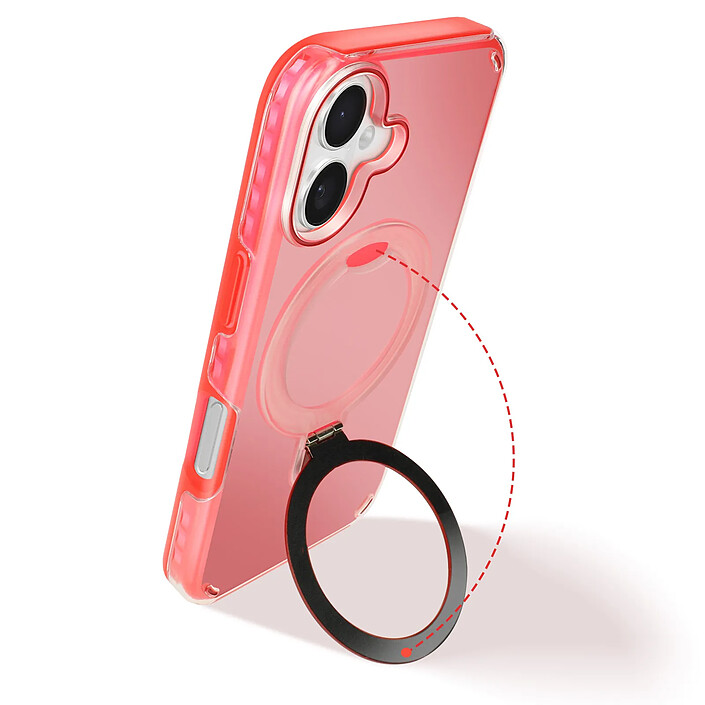 Avis Avizar Coque MagSafe pour iPhone 16 Plus Antichoc avec Support Pliable Rouge