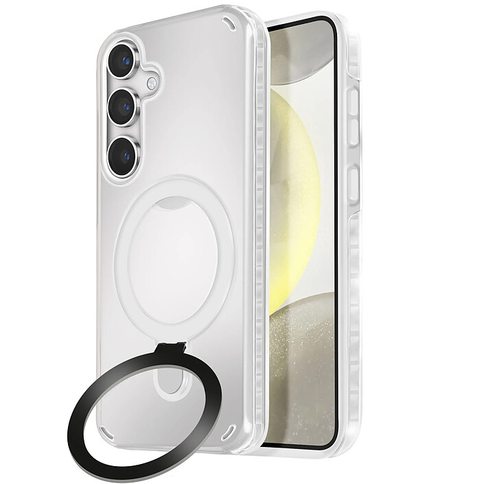 Avizar Coque MagSafe pour Samsung S24 Plus et S25 Plus Antichoc Support Blanc