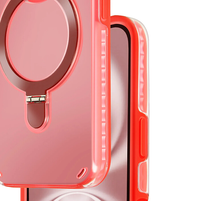 Avizar Coque MagSafe pour iPhone 16 Plus Antichoc avec Support Pliable Rouge pas cher