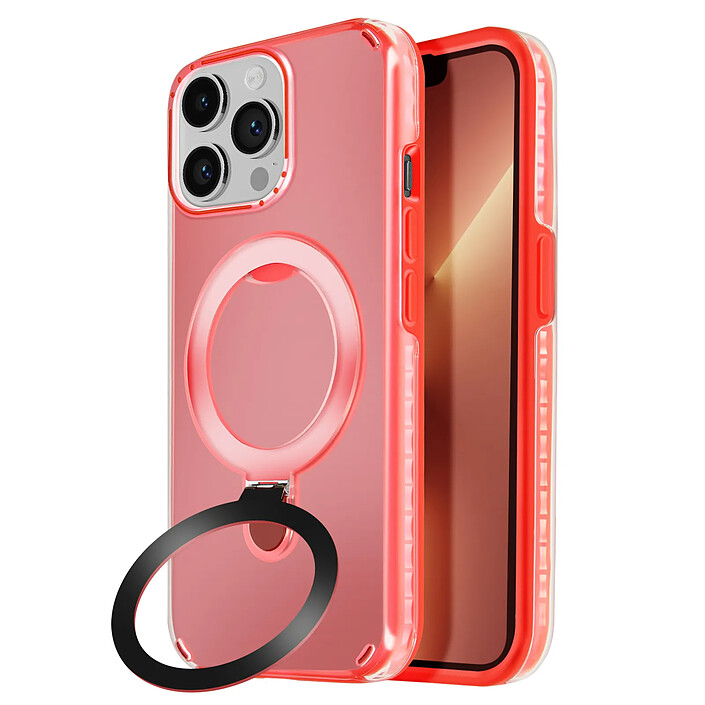 Avizar Coque MagSafe pour iPhone 13 Pro Max Antichoc avec Support Pliable Rouge