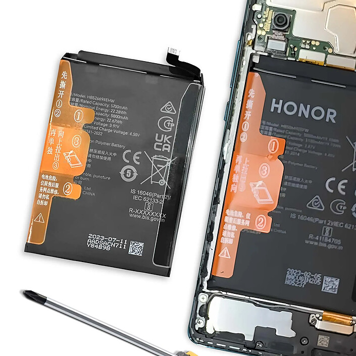 Avis Clappio Batterie interne pour Honor Magic 6 Lite 5G 5800mAh modèle HB526694EHW
